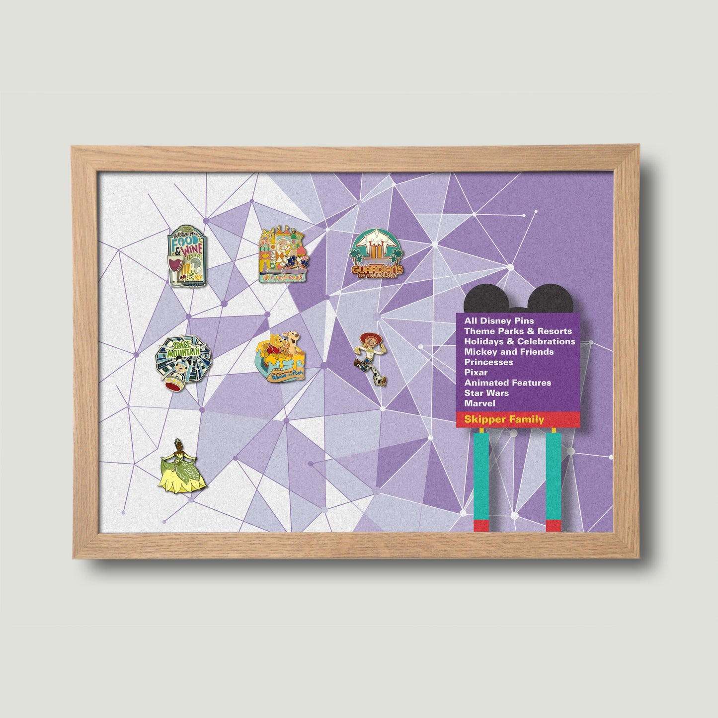 The Purple Wall - Personalised Pin Board