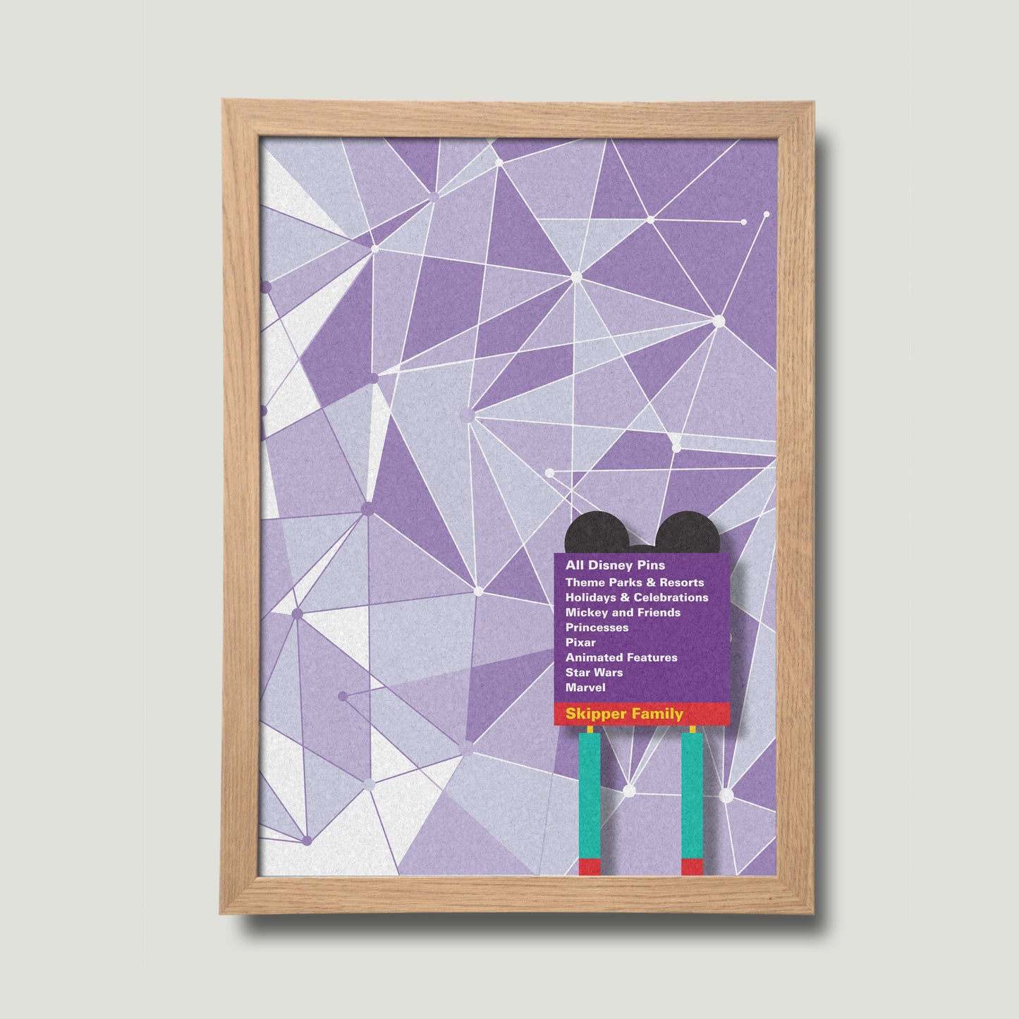 The Purple Wall - Personalised Pin Board