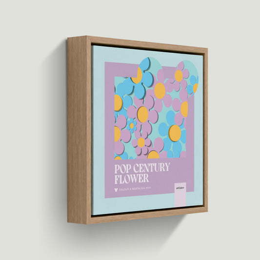 Pop Century Flower Framed Canvas - Natural