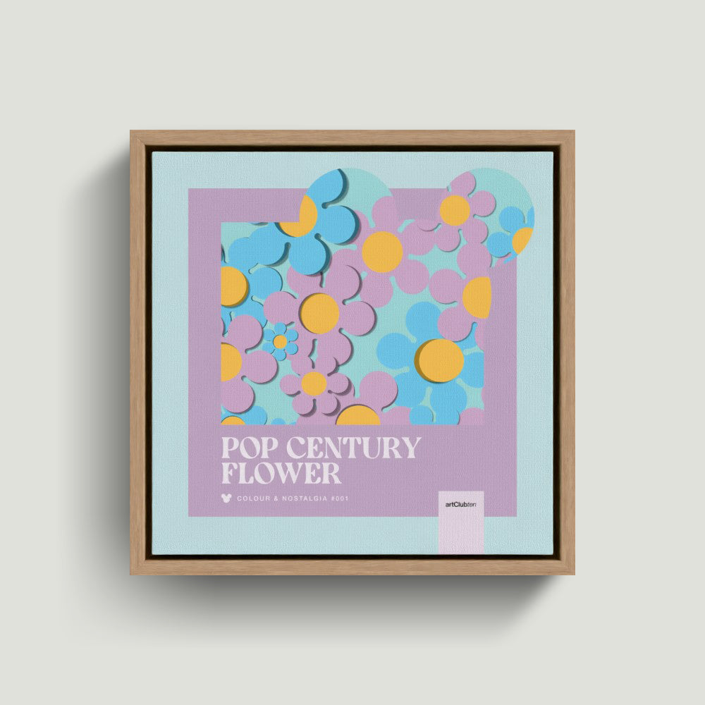 Pop Century Flower Framed Canvas - Natural