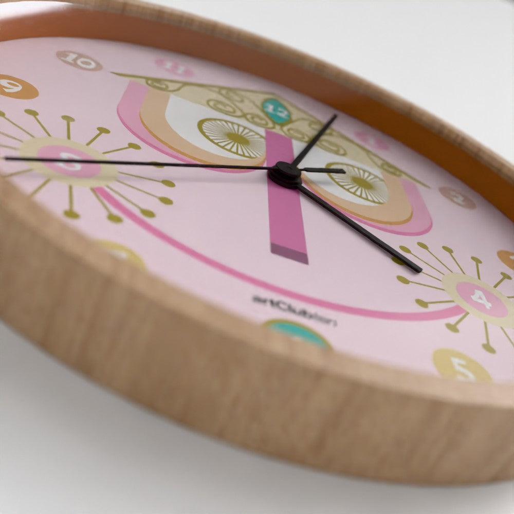 It's a Small World - Wall Clock - Natural/Pink US
