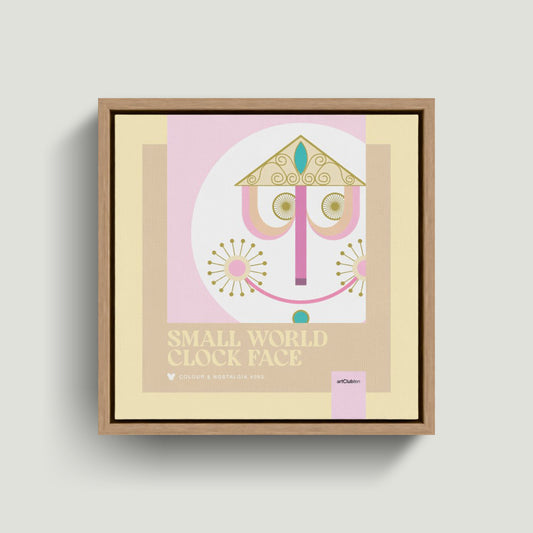 Small World Framed Canvas Print - Natural