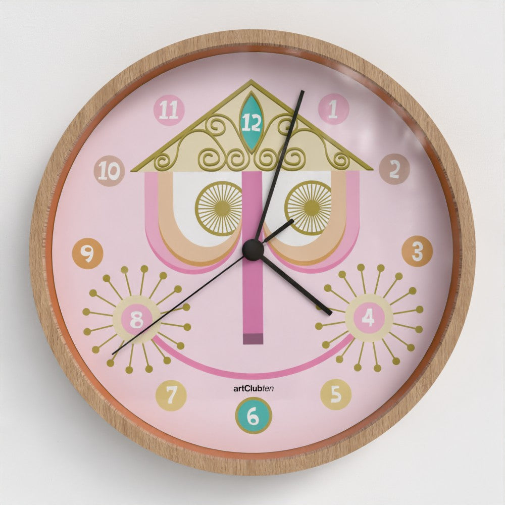 It's a Small World - Wall Clock - Natural/Pink US