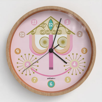 It's a Small World - Wall Clock - Natural/Pink US