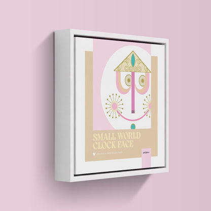 Small World Framed Canvas Print - White