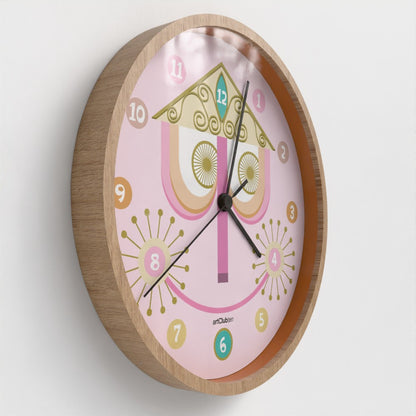 It's a Small World - Wall Clock - Natural/Pink US