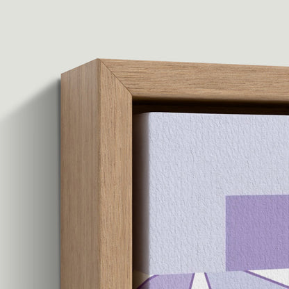 The Purple Wall Framed Canvas - Natural