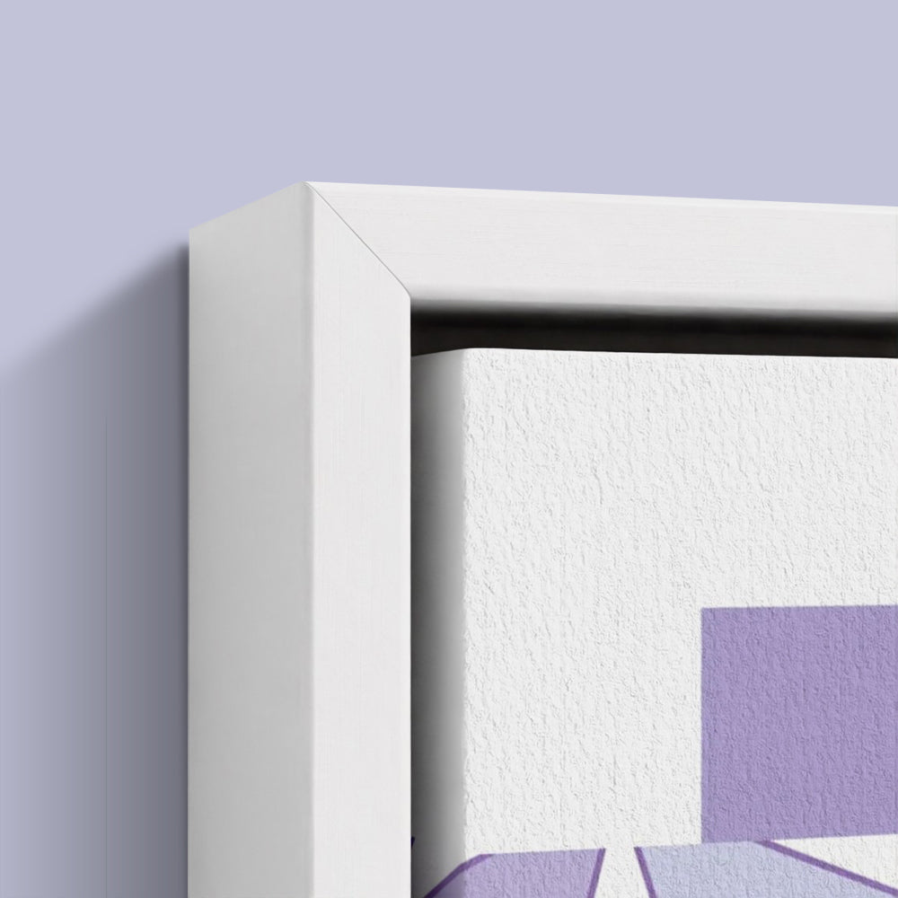 The Purple Wall Framed Canvas - White