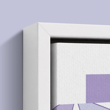 The Purple Wall Framed Canvas - White